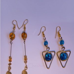 Beaded Brass Earrings