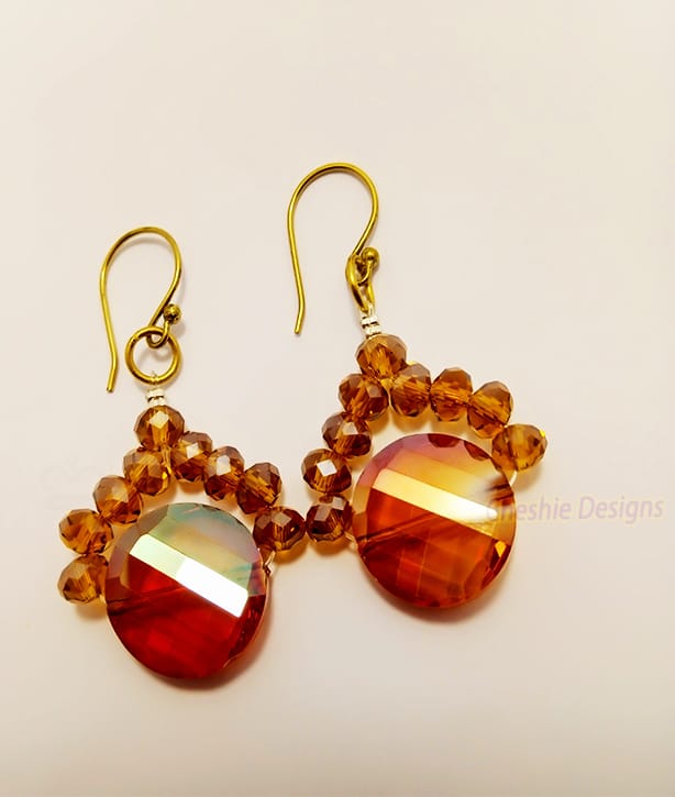 Maroon Crystal Earrings Look
