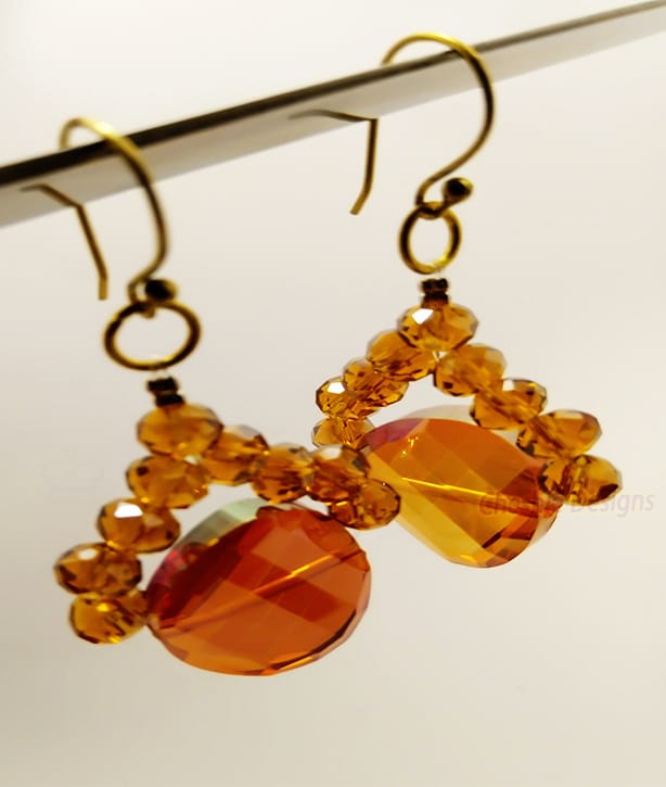 Maroon Crystal Earrings