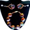 Maroon Crystals Earrings and Necklace