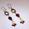 Maroon Strip Teardrop Earrings