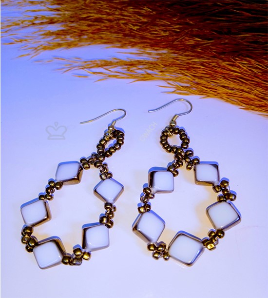 Stoney White Earrings