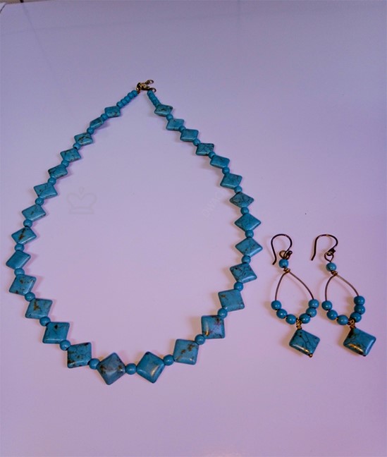 Turquoise Earrings and Necklace