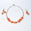 Stoney Orange Beaded Necklace and Earrings