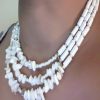 Stoney White Long Beaded Necklace