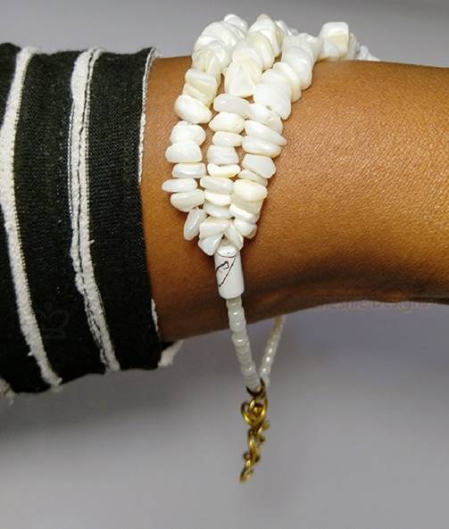 Stoney White Long Beaded Bracelet