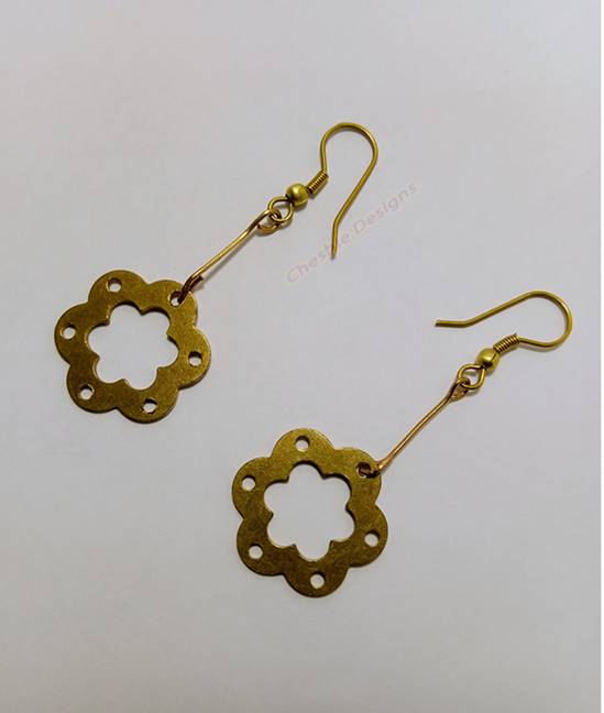 Brass Flower Shaped Earrings