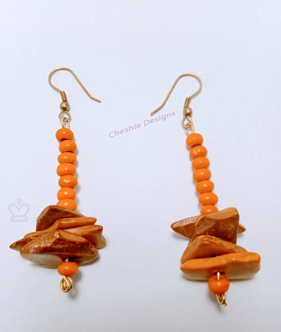 Orange IregCircle Coco Earrings