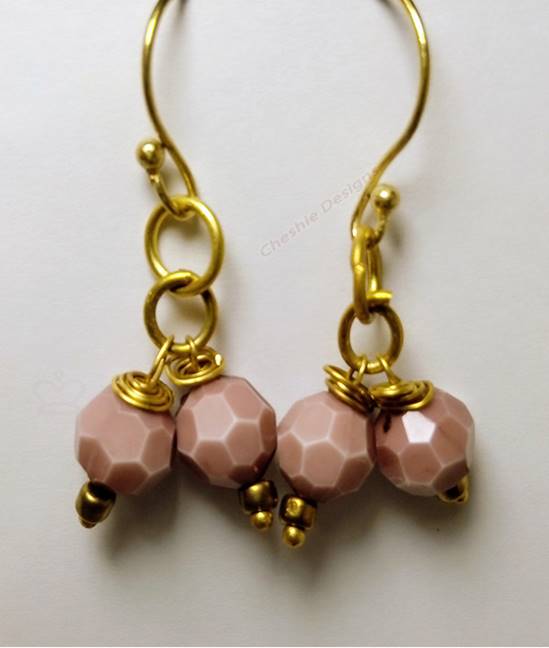 Purple Pink Hexagon Earrings
