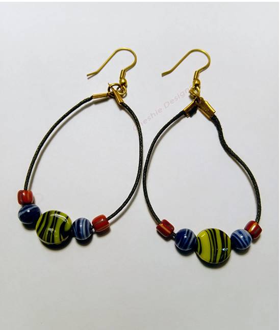 Red Blue Yellow Afro Col Earrings