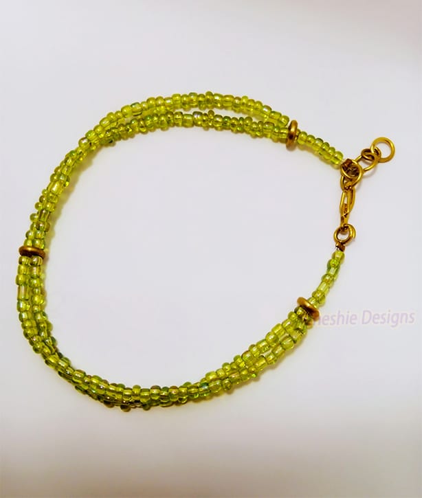 Green Beaded Anklet